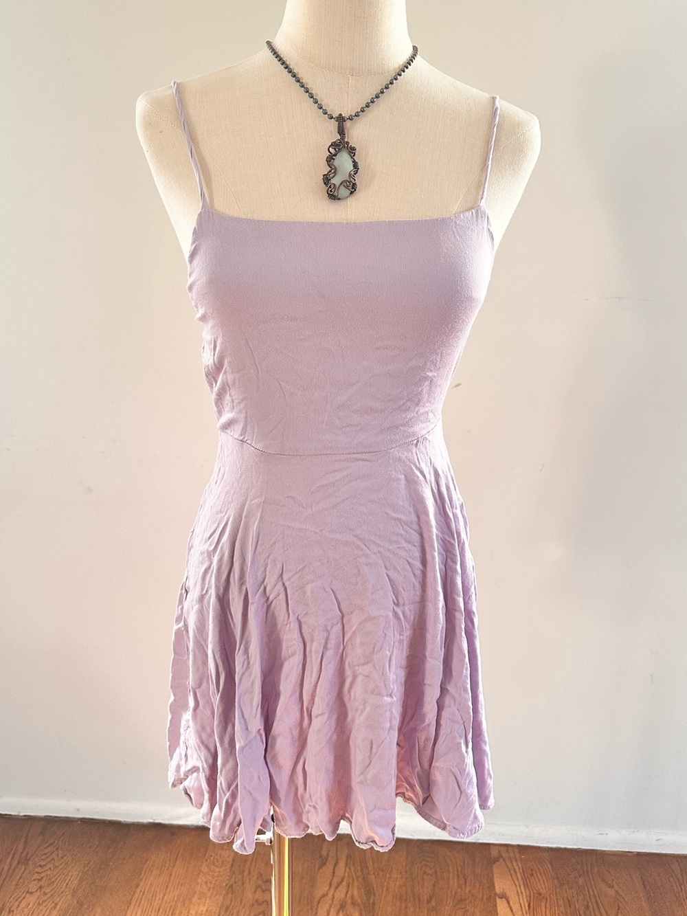 Kimchi Blue Lavender Fit & Flare Mini Dress XS Open Back Skater Dress